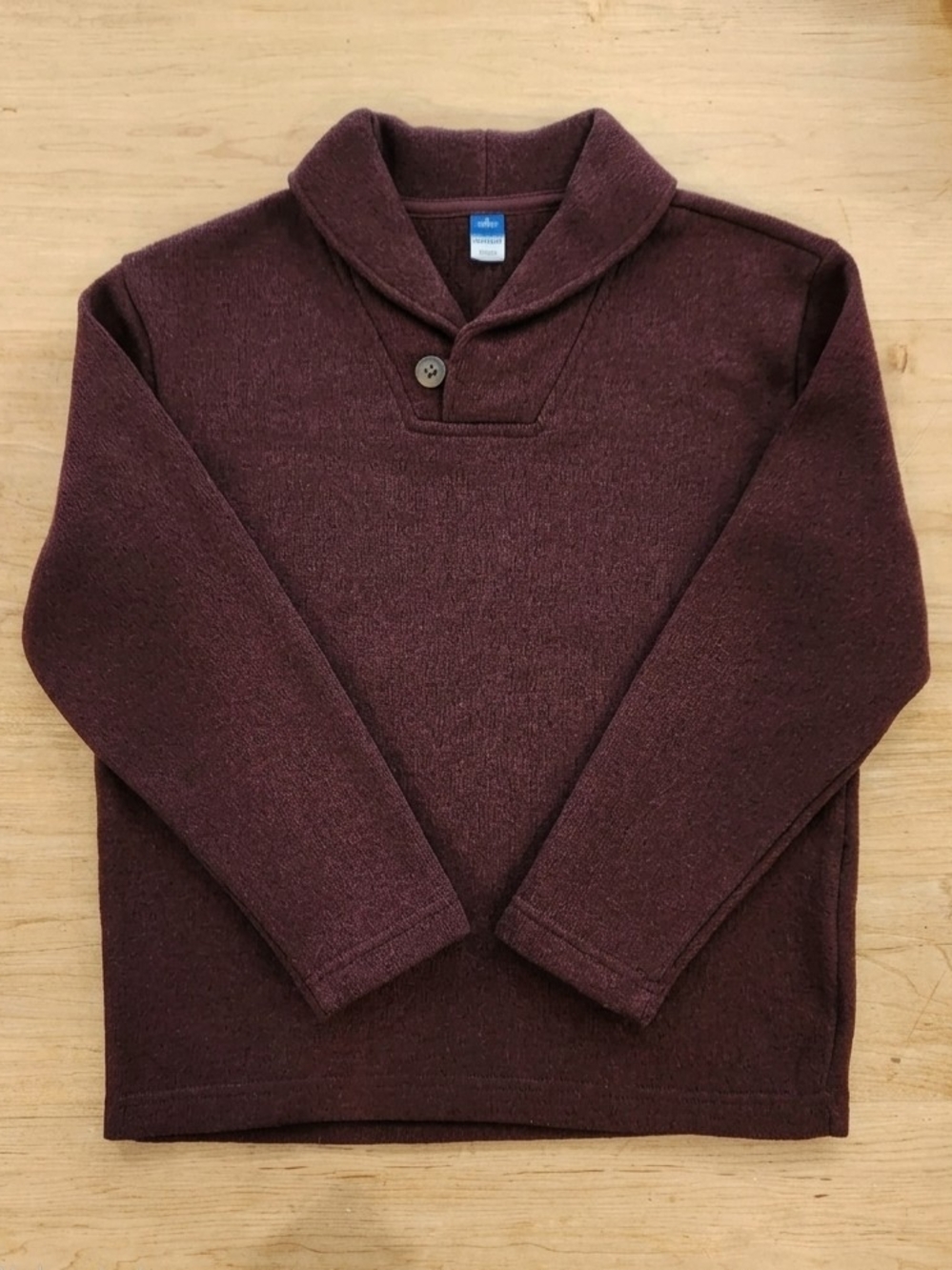 Old Navy Boys Burgundy Shawl Collar Sweater - Size L (10-12)